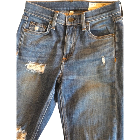 LIKE NEW Rag & Bone 10 In. Dre Destroyed Released Hem Skinny Jeans, size 24x30 - Picture 16 of 16